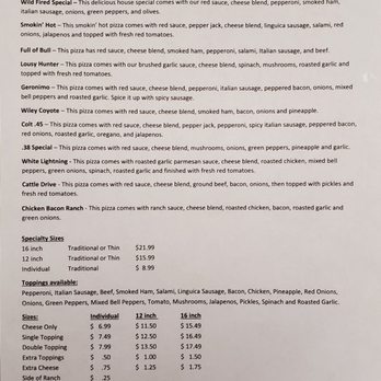 WildFire Pizza - the menu of the restaurant - Pizza Near Me - Yakima, Washington