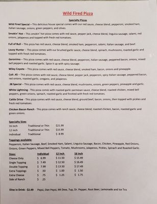 Menu photo 1 WildFire Pizza Yakima, WA
