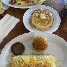 D' Western Omelette D' Garden Omelette Side of Short Stack of Pancakes