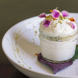 The Cellar - Whole Milk Panna Cotta, White Chocolate Ginger Mousse, Pistachio & Honey