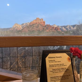 Hideaway House - Great view , try their special peach pizza if you don't care if there's fruit on your pizza - Pizza Near Me - Sedona, Arizona Hideaway House - Great view , try their special peach pizza if you don't care if there's fruit on your pizza - Pizza Near Me - Sedona, Arizona