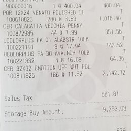 Floor & Decor redacted receipt