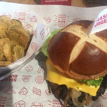 Smashburger - Black bean burger on a pretzel bun - Fast Food Near Me - Coon Rapids, Minnesota