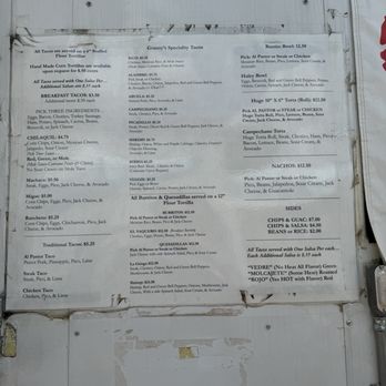 Granny's Tacos - Menu - Food Trucks Near Me - Austin, Texas Granny's Tacos - Menu - Food Trucks Near Me - Austin, Texas