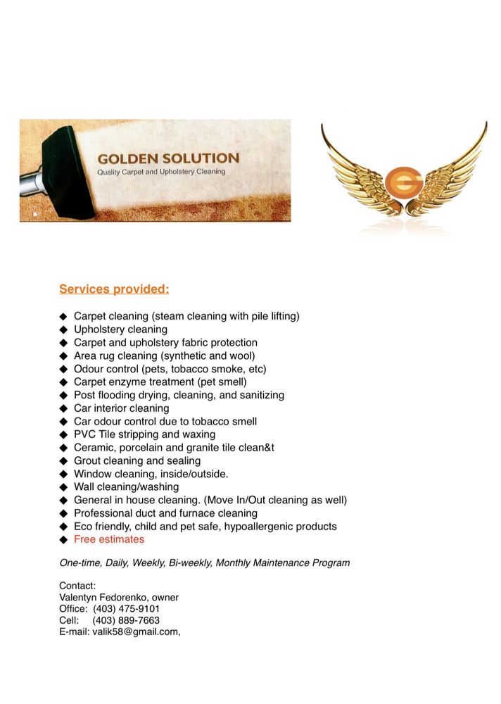 GOLDEN SOLUTION CALGARY CARPET AND UPHOLSTERY CLEANING Updated July 2024 Request a Quote