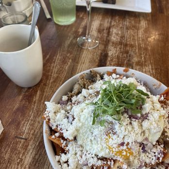 Heirloom Kitchen - Chilaquiles & brisket sandwich - Burgers Near Me - Stockton, California