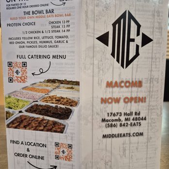 Middle Eats - 2025-05-03. Middle Eats Macomb. Grand opening. Menu 1. - Wraps Near Me - Macomb, Michigan Middle Eats - 2025-05-03. Middle Eats Macomb. Grand opening. Menu 1. - Wraps Near Me - Macomb, Michigan