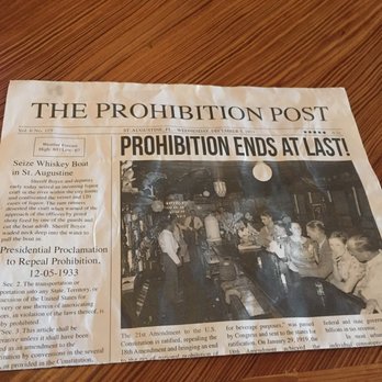 Prohibition Kitchen - Menu - Bars Near Me - St. Augustine, Florida