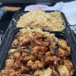 Mandarin House Restaurant - Lunch special-Kung Pao chicken; sub mushrooms.