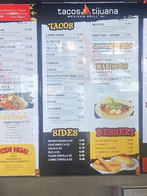 Menu photo 1 Tacos Tijuana Mexican Grill Wildomar, CA