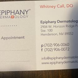 Epiphany Dermatology - Business Card