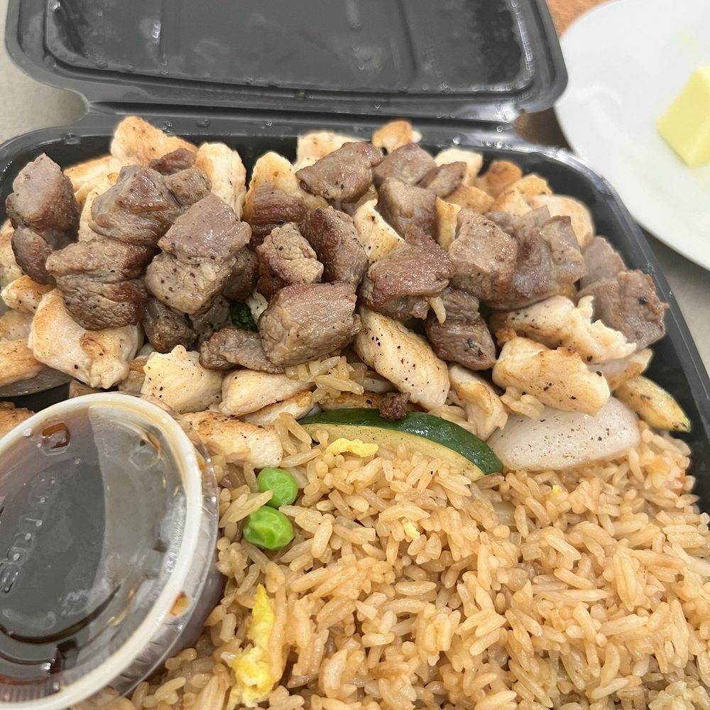 Chicken and steak hibachi