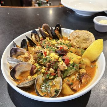 Magnolias - Lowcountry Bouillabaisse half portion - Southern Near Me - Charleston, South Carolina Magnolias - Lowcountry Bouillabaisse half portion - Southern Near Me - Charleston, South Carolina