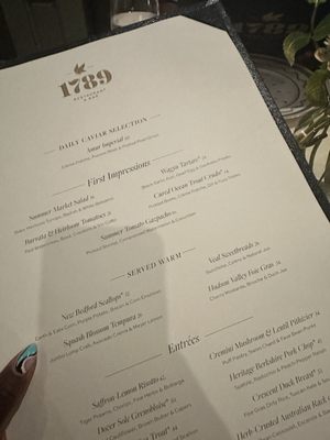 Menu photo 1 1789 Restaurant Washington, DC, DC Menu photo 1 1789 Restaurant Washington, DC, DC