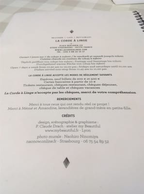 Menu photo 5 La Corde à Linge Strasbourg, 67 Menu photo 5 La Corde à Linge Strasbourg, 67