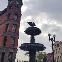 Key Bank - This is the Flat Iron building in which Key Bank is located. The building has the shape of a clothes iron.
