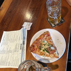 Austin Beer Garden Brewing Company - Pizza slice and beer
