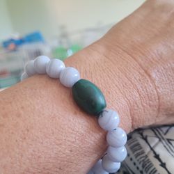 Spirits Child - Blue lace agate & malachite.