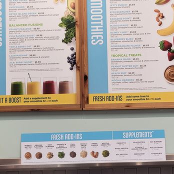 Tropical Smoothie Cafe - Smoothie menu - Juice Bars & Smoothies Near Me - Williamsville, New York