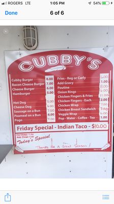 Menu photo 2 Cubby's Chip Truck Deseronto, ON Menu photo 2 Cubby's Chip Truck Deseronto, ON