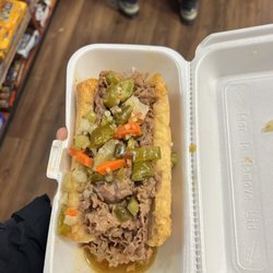 Hollywood Deli - Italian Beef, dipped + hot peppers