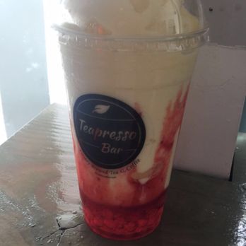 Teapresso Bar - Lava flow with strawberry popping boba - Coffee & Tea Near Me - Honolulu, Hawaii Teapresso Bar - Lava flow with strawberry popping boba - Coffee & Tea Near Me - Honolulu, Hawaii