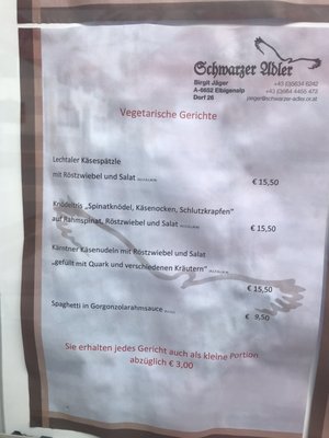 Menu photo 2 Gasthaus Schwarzer Adler Elbigenalp, 7 Menu photo 2 Gasthaus Schwarzer Adler Elbigenalp, 7