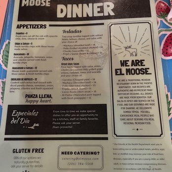 El Moose - Dinner Menu - Mexican Near Me - Seattle, Washington El Moose - Dinner Menu - Mexican Near Me - Seattle, Washington