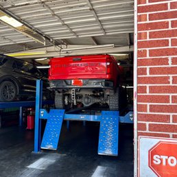 Truck getting oil changed Truck getting oil changed