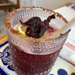 Hibiscus margarita with mezcal Hibiscus margarita with mezcal