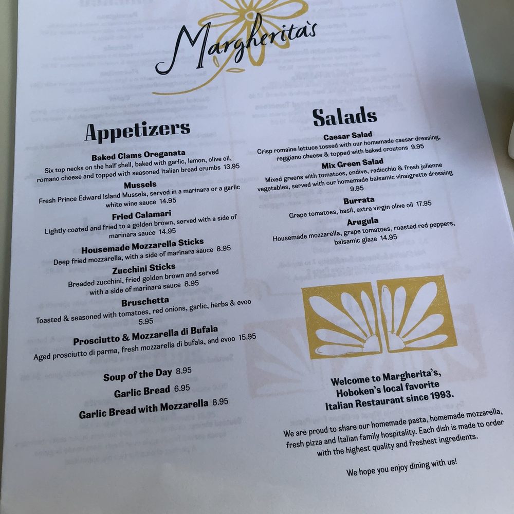 Margherita's - Menu - Pizza Near Me - Hoboken, New Jersey Margherita's - Menu - Pizza Near Me - Hoboken, New Jersey