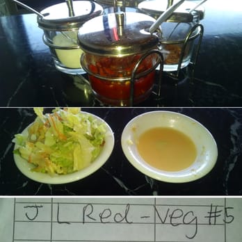 Chaba Thai Kitchen - Chili tray = dirty and mostly empty. One of the compartments is salt. A watery salad, and the receipt where my spicy 8 got reduced to a 5. - Thai Near Me - San Diego, California