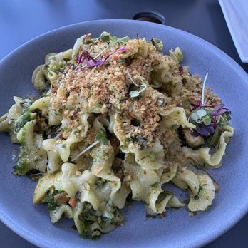 Twisted Fern - Pasta with 'granola' garnish. Sooo good - New American Near Me - Park City, Utah