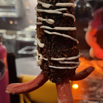 The Beast - Octo Dog~ This was a fun Korean corndog to eat, thanks to it's delicious tentacles to represent an octopus that tasted like sausage! - New American Near Me - Las Vegas, Nevada The Beast - Octo Dog~ This was a fun Korean corndog to eat, thanks to it's delicious tentacles to represent an octopus that tasted like sausage! - New American Near Me - Las Vegas, Nevada