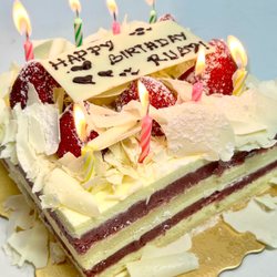 Saint Germain Bakery - White Chocolate Strawberry - the cake was frozen but tasted ok once thawed.