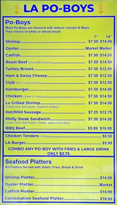 Menu photo 2 LA Po Boy Denham Springs, LA Menu photo 2 LA Po Boy Denham Springs, LA