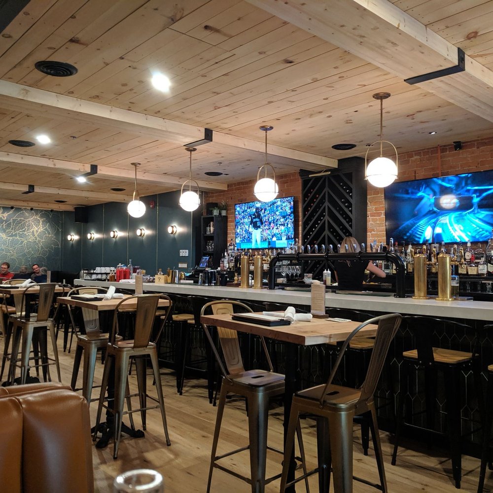 The Alpine - Lots of tv screens. Gorgeous mural in the back. - Canadian (New) Near Me - Toronto, Ontario The Alpine - Lots of tv screens. Gorgeous mural in the back. - Canadian (New) Near Me - Toronto, Ontario