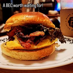Bacon, egg, and cheese on a brioche bun!