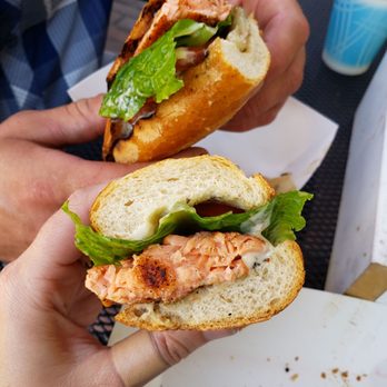 Market Grill - Signature blackened salmon sandwich. - Seafood Near Me - Seattle, Washington