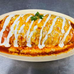 Olympic Flame Burgers - Red or Green wet burritos with your choice of protein!