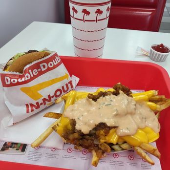 In-N-Out Burger - Double double combo w animal fries - Burgers Near Me - La Habra, California In-N-Out Burger - Double double combo w animal fries - Burgers Near Me - La Habra, California