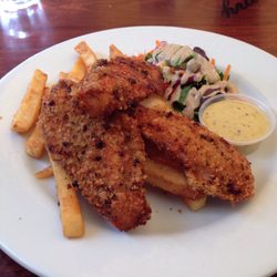 Cocky's Grill - Salt and pepper crumbed chicken tenders with lemon.