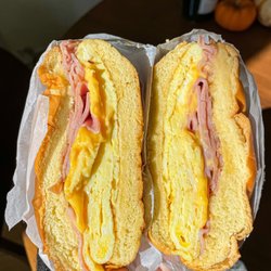 Cafe X-Press - Egg, Ham and Cheese Sandwich on brioche