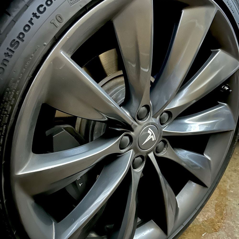 Precision Rim Repair - Photo of the Tesla rim after the repair work performed by Precision Rim Repair. - Wheel & Rim Repair Near Me