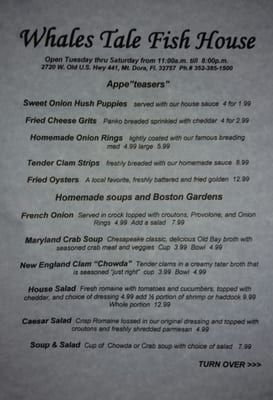 Menu photo 6 Whale's Tale Mount Dora, FL Menu photo 6 Whale's Tale Mount Dora, FL