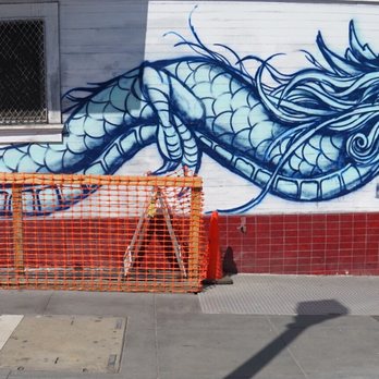 Enter The Cafe - Dragon mural by Luke Dragon 99 - Coffee & Tea Near Me - San Francisco, California