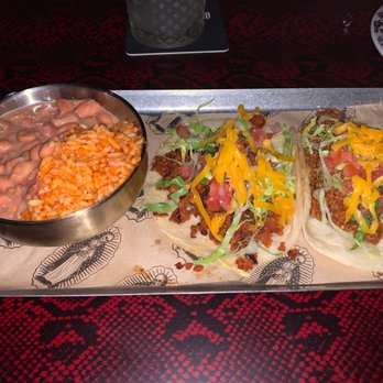 Calaveras Cantina - 2 taco platter.   Yum! - Bars Near Me - Boca Raton, Florida