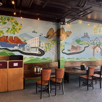 The Corner Slice - a restaurant with a mural on the wall - Pizza Near Me - Fort Collins, Colorado