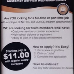 BMV - Now Hiring - Full & Part Time