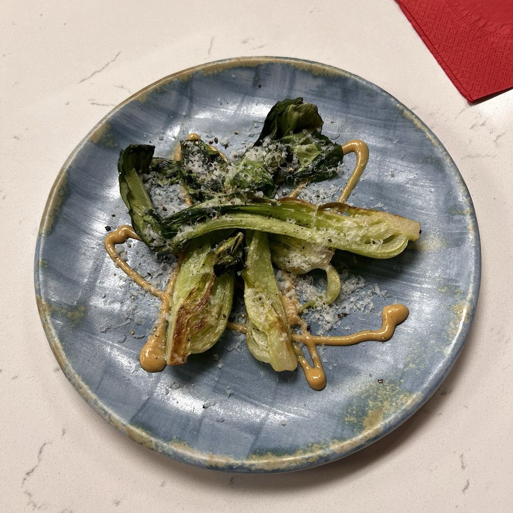 Hiro's Kitchen - Bok Choy with Parmesan and miso mustard drizzle - Japanese Near Me - Fort Worth, Texas